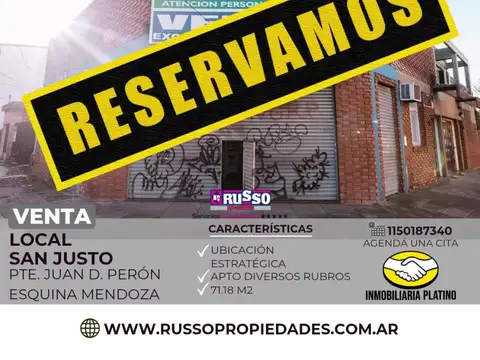 Local de 70 m² en Venta, Excelente Ubicación- San Justo
