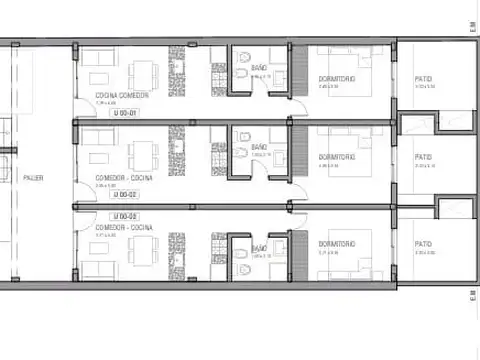 Departamento 2 ambientes con 1 baño