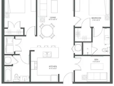 Departamento 3 ambientes con 2 baños