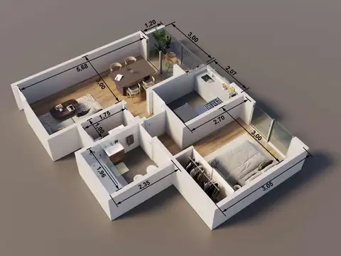 Departamento en Venta de 2 ambientes