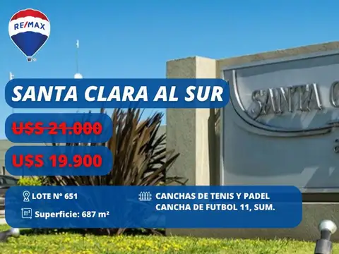 LOTE EN VENTA EN SANTA CLARA AL SUR ETAPA 5