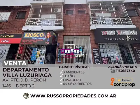 Venta Departamento 3 Ambientes Villa Luzuriaga