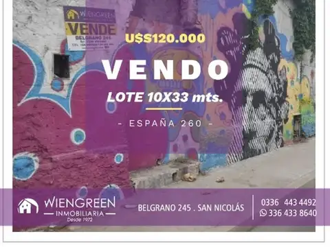 Vendo Lote con excelente ubicacion centrica