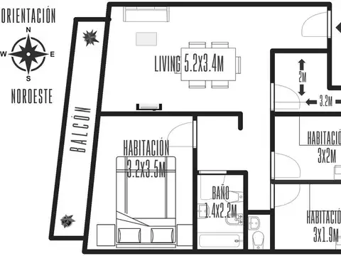 Departamento en Venta de 4 ambientes
