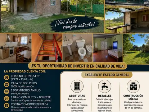 CASA EN VENTA LOTEO PUNTA ARENA , CAYASTA SANTA FE SOBRE LA CALLE QUE TE DIRIGE AL CAMPING
