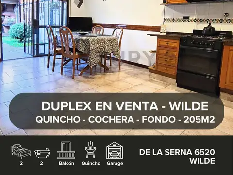 DUPLEX EN VENTA - WILDE - APTO CRÉDITO