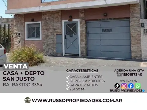Venta Casa 4 Ambientes + Departamento 2 Ambientes San Justo, La Matanza