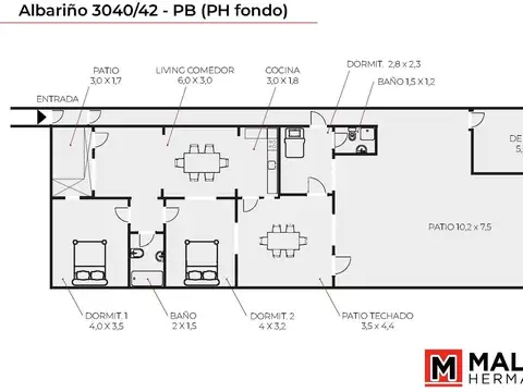 Depto Tipo Casa en Venta de 4 ambientes