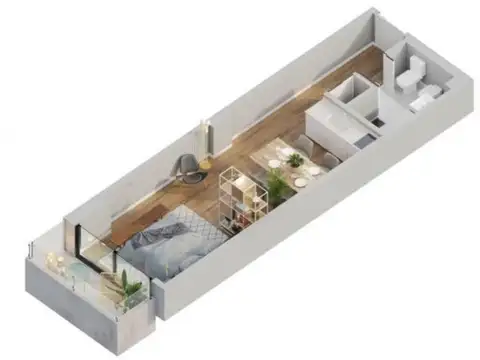 Departamento 3 ambientes con 1 baño