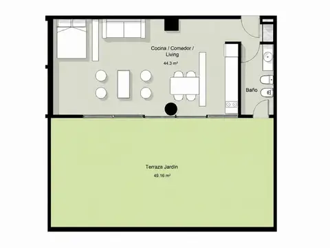 Departamento en Venta de Monoambiente