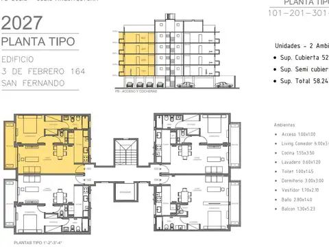 Venta 2 ambientes San Fernando Financiado Cochera