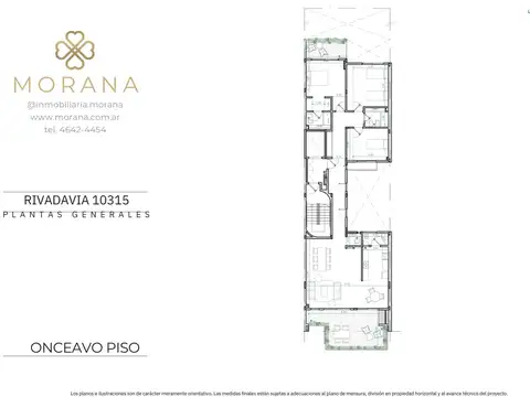 Departamento monoambiente. | Av. Rivadavia al 10300  2°C.