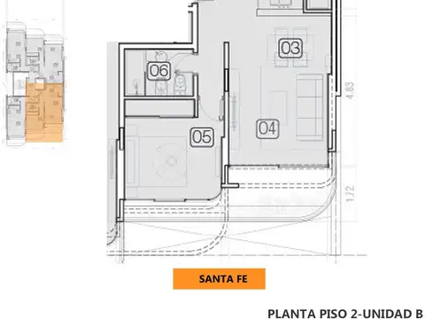 Departamento 3 ambientes con 1 baño