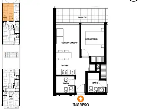 Departamento en Venta de 1 dormitorio