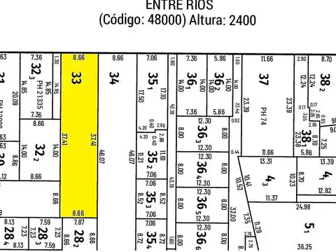 Terreno en Venta 37  mts Fondo