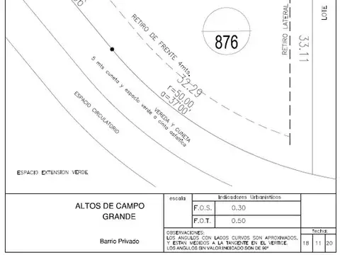 Terreno en Venta en Altos De Campo Grande, USD 140.000