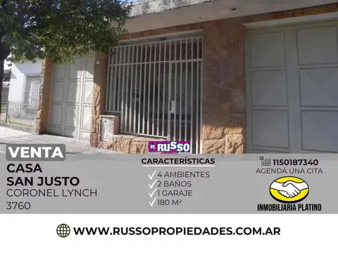 Venta Casa 4 Ambientes San Justo