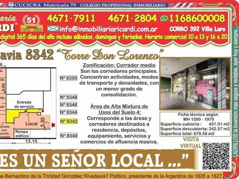 ES UN SEÑOR LOCAL  Espacioso local PB cuadra comercial 