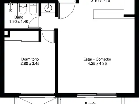 Departamento en Venta de 1 dormitorio