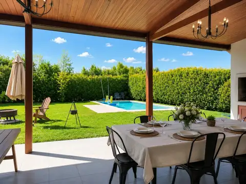 Casa en una planta | 4 dormitorios | Pileta climatizada | Lote de 800 m² | Escriturada