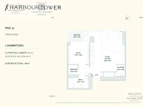 Departamento en Venta de 1 dormitorio