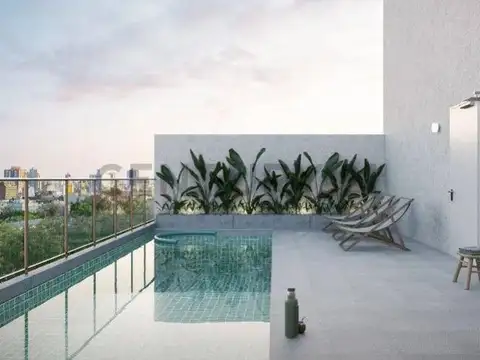 Venta departamento 1 ambiente con balcón en edificio con amenities en Nuñez en construccion