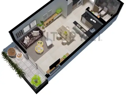 Departamento Monoambiente con 1 baño