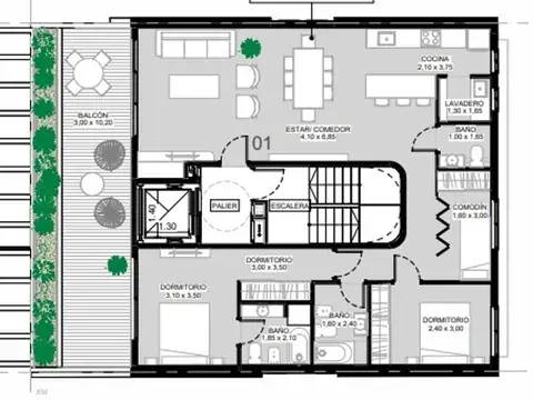 Departamento en Venta con 1 cocheras
