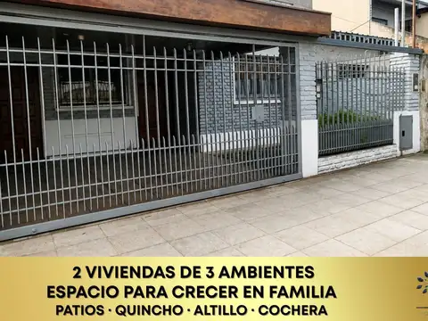 Casa 3 ambientes en Villa Ballester | 2 viviendas en lote propio ideal renta o 2 familias