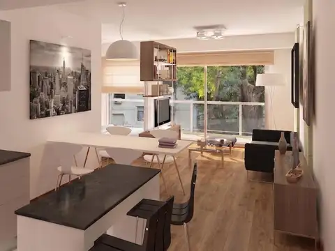 Departamento 2 ambientes con 2 baños
