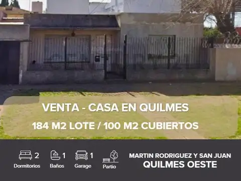 VENTA CASA 3 AMBIENTES QUILMES OESTE