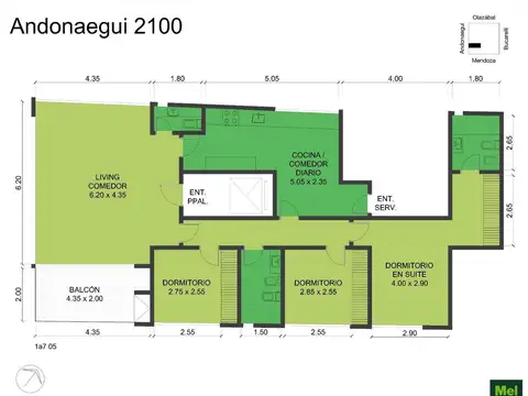 Andonaegui 2100, Piso 1