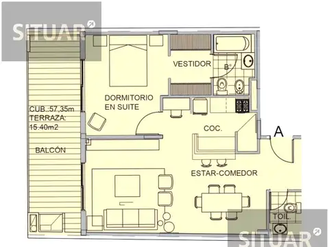 Departamento en Venta de 2 ambientes