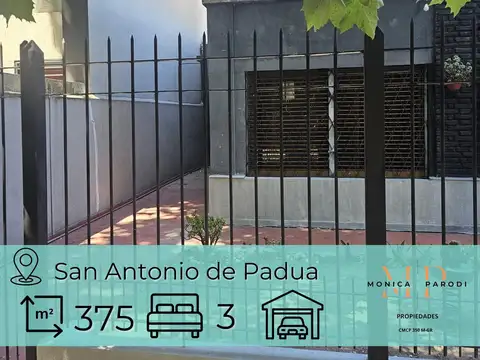 Casa en venta 4 ambientes en San Antonio de Padua – Excelente ubicación