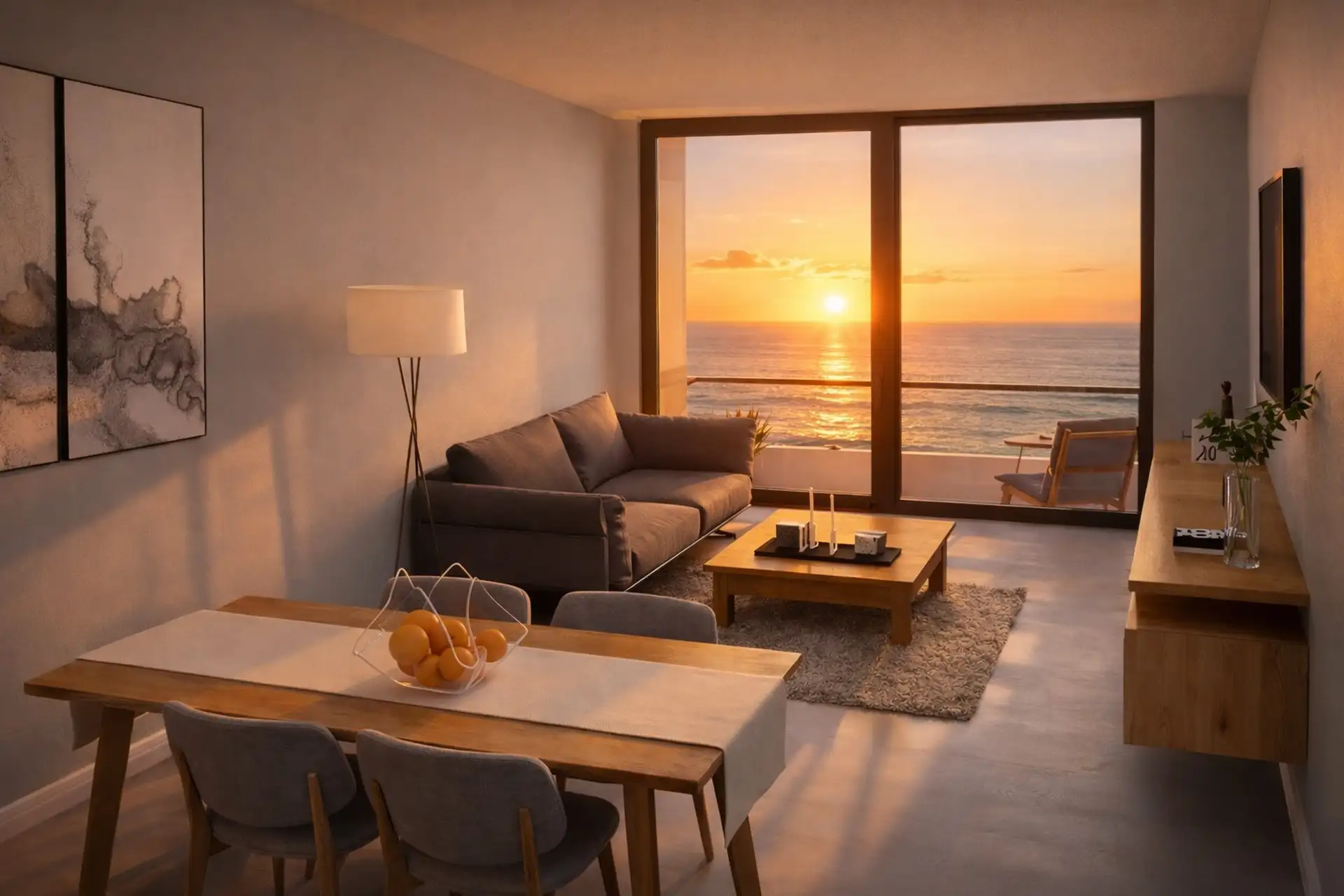 Depto 2 amb, 58m² en construcción frente al mar — Constitución