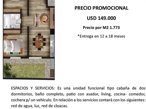 Departamento en Venta de 2 dormitorios