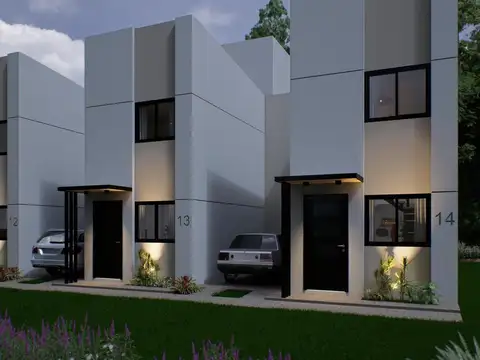 Casas desde el pozo en Barrio Artalaz