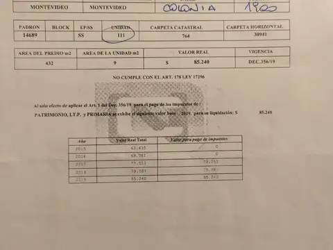 VENTA DE COCHERA CORDÓN