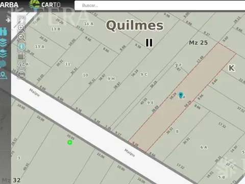 Terreno en Venta 56  mts Fondo