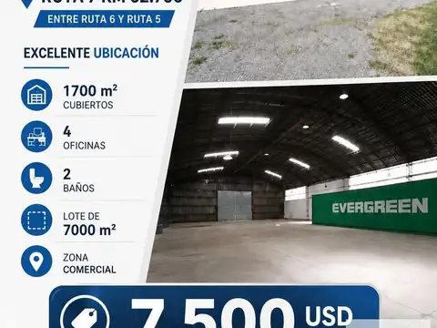 ALQUILER IMPORTANTE GALPON EN LUJAN RUTA 7