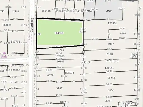 Terreno en Venta de 1402,0 m2
