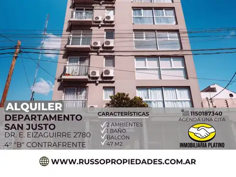 Departamento Semipiso 2 Ambientes en Alquiler - San Justo