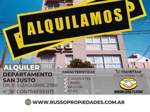 Departamento Semipiso 2 Ambientes en Alquiler - San Justo