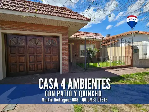 VENTA CASA 4 AMBIENTES EN QUILMES OESTE