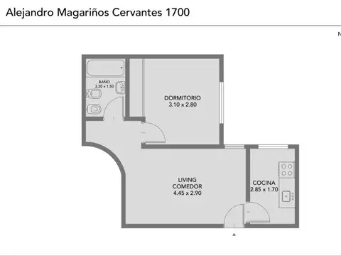 Departamento en Venta de 1 dormitorio
