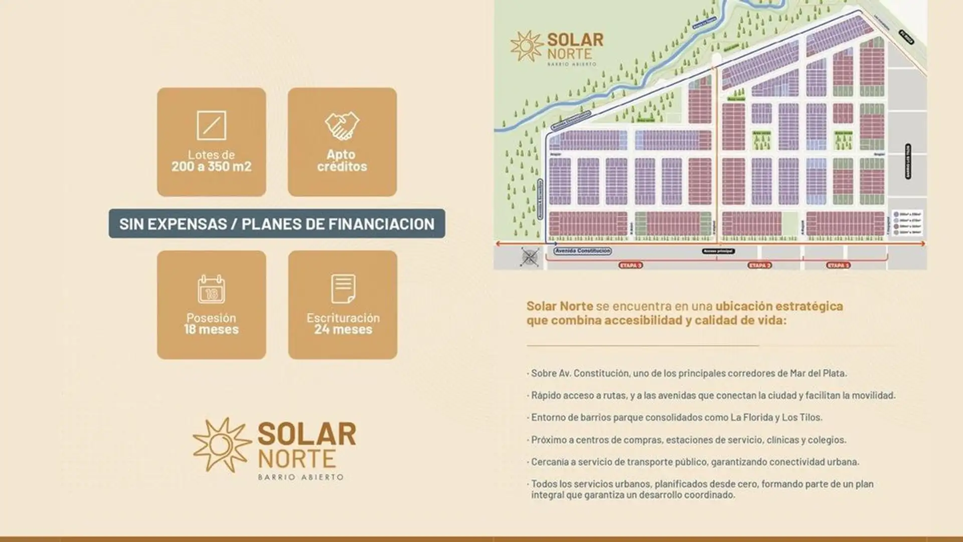 VENTA LOTE BARRIO ABIERTO SOLAR NORTE