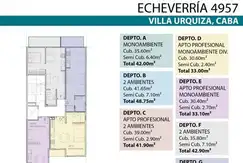 ECHEVERRÍA 4957 de  1, 2 y 3 Dormitorios