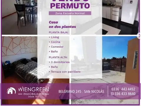 Vendo o Permuto Casa en dos plantas 