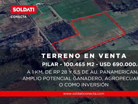 Terreno de 10 ha en venta - Pilar