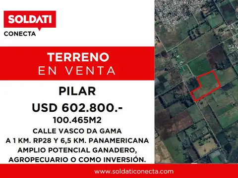 Terreno de 10 ha en venta - Pilar